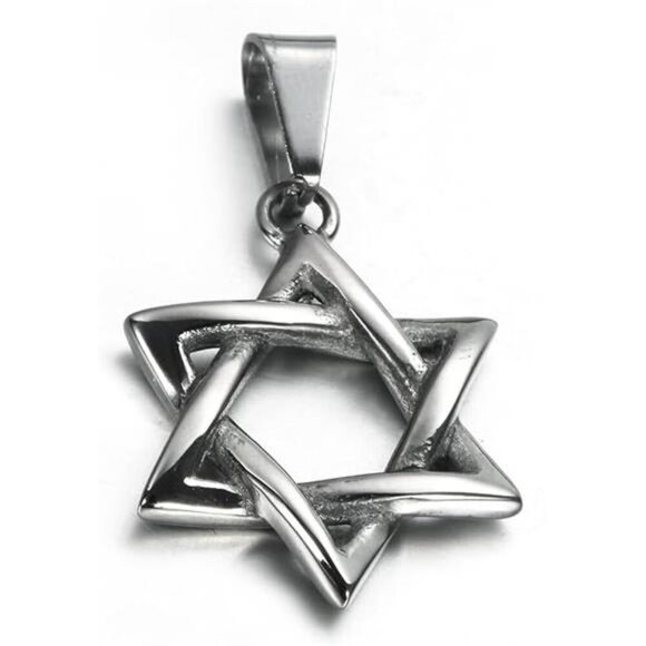 jonline24h Stainless Steel Necklace Star of David Chain - Picture 6 of 6